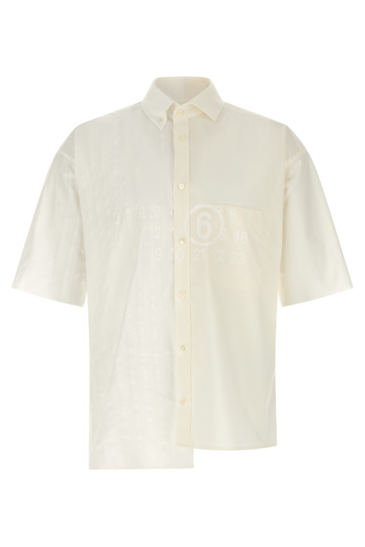Рубашка из двух материалов Белая MM6 MAISON MARGIELA SH0DR0007MTN135961