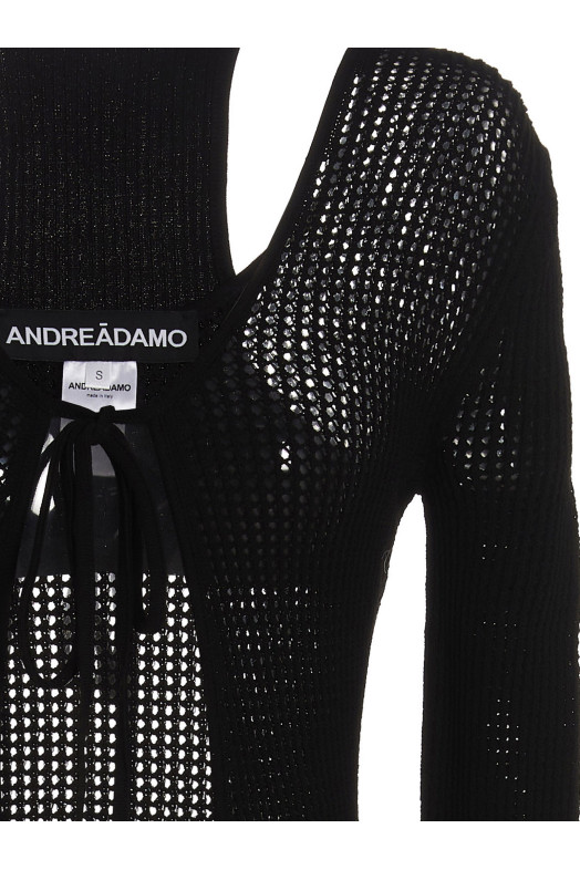 Ажурный длинный кардиган Черный ANDREA ADAMO ADPS23CA029472680473