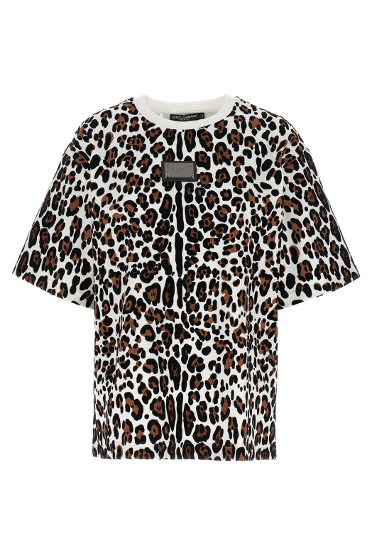 Animal print logo plaque T-shirt Multicolor