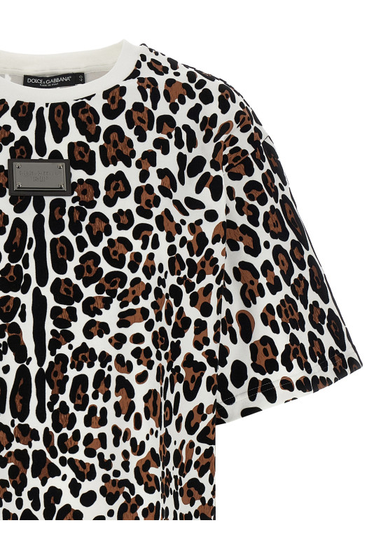 Animal print logo plaque T-shirt Multicolor