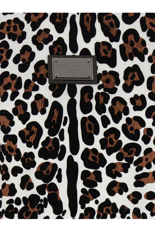 Animal print logo plaque T-shirt Multicolor