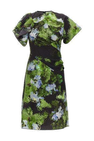 Платье с цветочным принтом Разноцветное VICTORIA BECKHAM 1124WDR005199ABLACKFROST