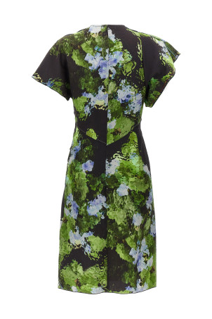 Платье с цветочным принтом Разноцветное VICTORIA BECKHAM 1124WDR005199ABLACKFROST