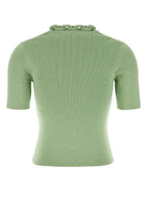 Зелена футболка з еластичної шовкової суміші RABANNE (26PMPU016ML0308)