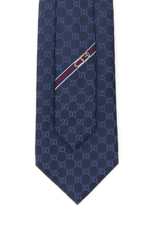 Темно-синий шелковый галстук GUCCI (4565204B002)