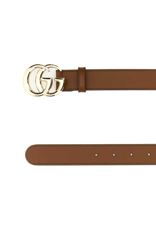 Кожаный ремень GUCCI цвета карамель (6258390AAA5)