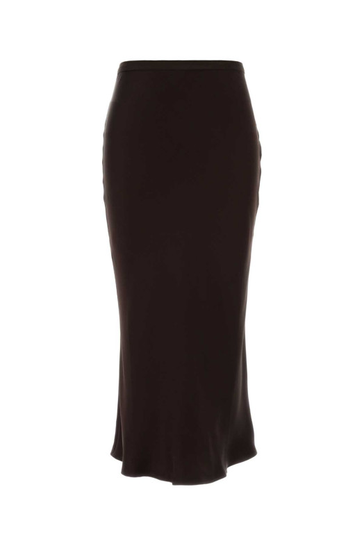 Шоколадная атласная юбка-брюки ANINE BING (A044001)