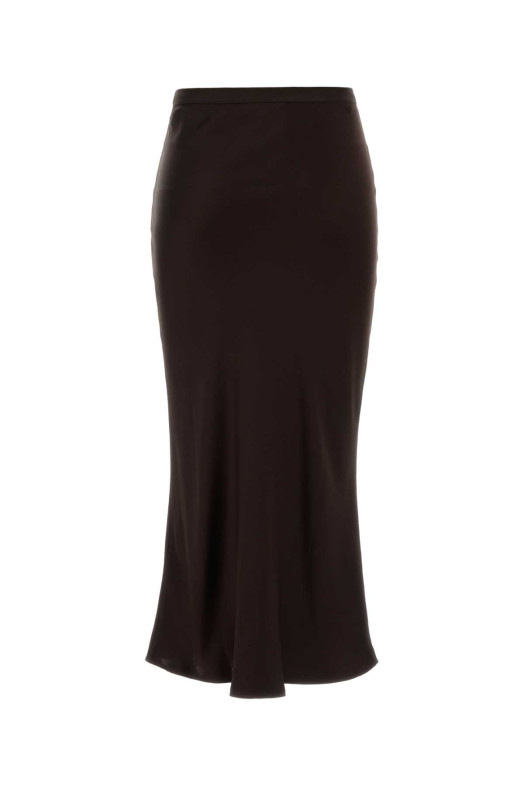 Шоколадная атласная юбка-брюки ANINE BING (A044001)