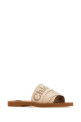 Бежевые льняные тапочки Woody CHLOE (CHC23U188EF) CHLOÉ