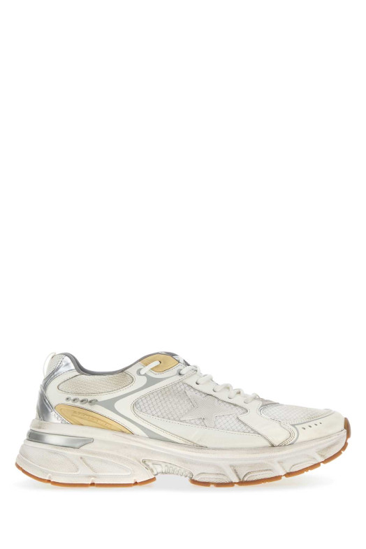 Белые сетчатые и кожаные кроссовки Lightstar GOLDEN GOOSE DELUXE BRAND (GMF00724F006476)