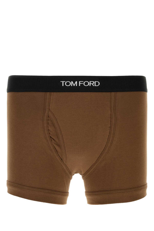 Коричневые эластичные хлопковые боксеры TOM FORD (T4LC31040)