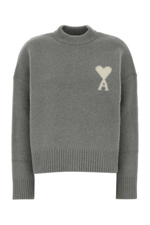 Grey stretch alpaca blend sweater AMI (UKS836KN0135)