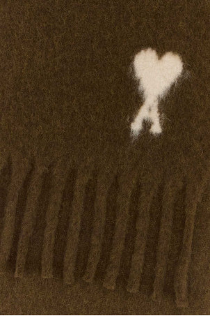 Brown alpaca blend scarf AMI (USF673AW0004)