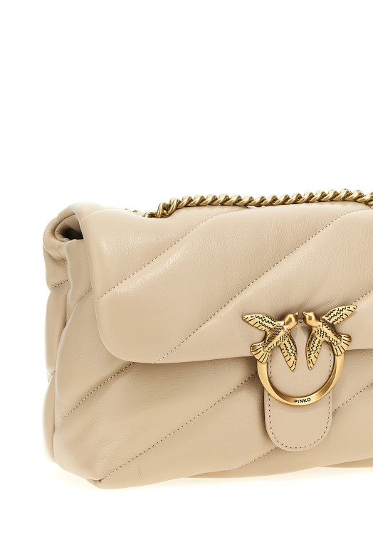 'Classic Love Puff' Crossbody Bag Beige