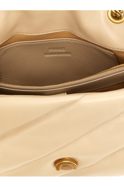 'Classic Love Puff' Crossbody Bag Beige