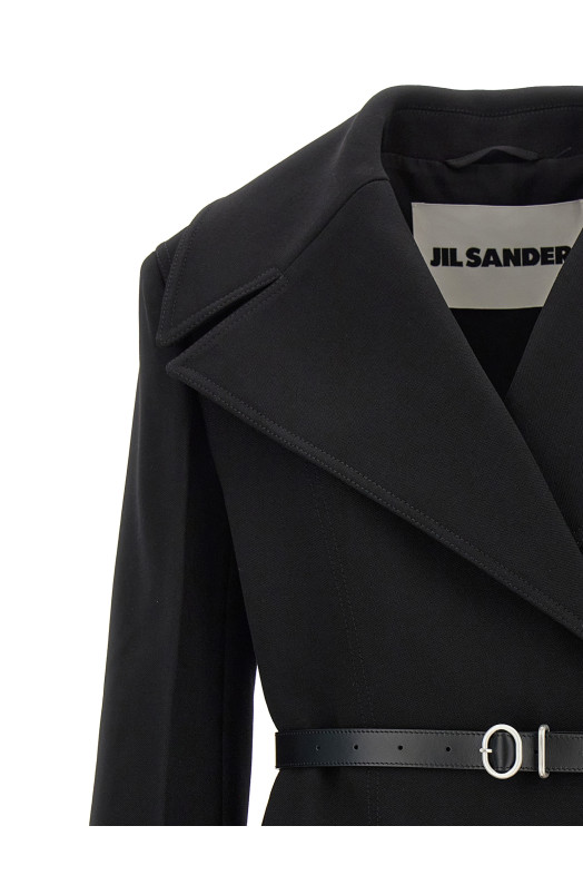 Двубортное пальто Черный JIL SANDER J02AA0140J40178001