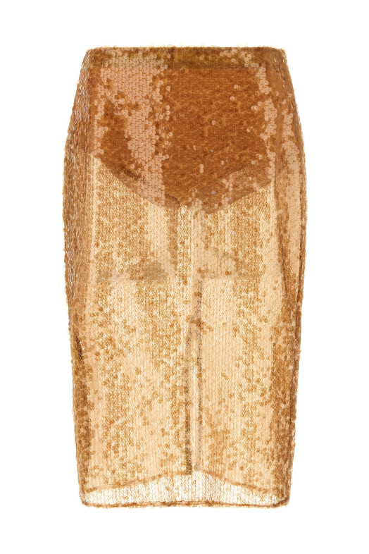 Юбка с пайетками Бежевая ELISABETTA FRANCHI GO11057E2EA2