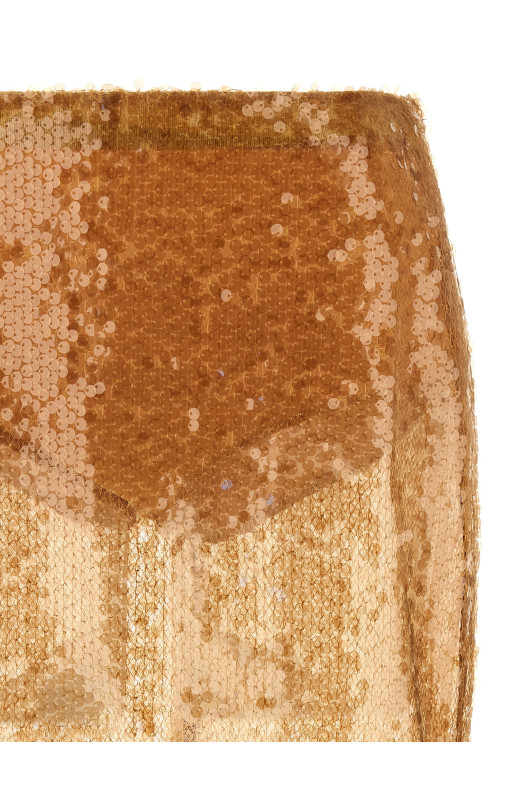 Юбка с пайетками Бежевая ELISABETTA FRANCHI GO11057E2EA2