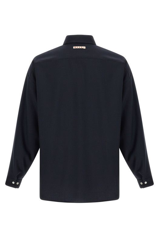 'Tropical wool' shirt Blue