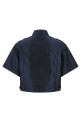 Укороченная рубашка из тафты Синяя PRADA P497ICSOOO120MF0008