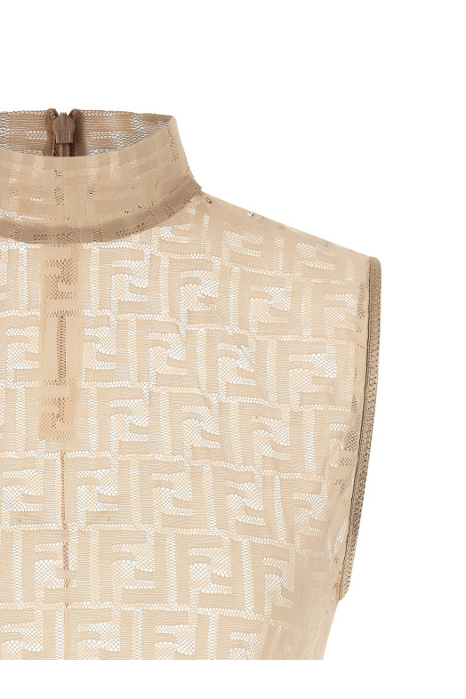 Бюстгальтер с кружевным верхом «FF» Бежевый FS9763AW8KF1UKB