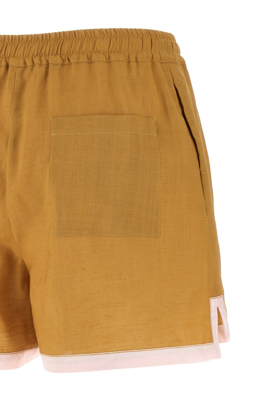 Linen shorts Yellow