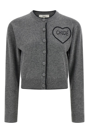 Embroidery cardigan Gray