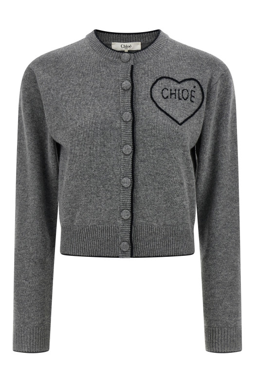Embroidery cardigan Gray