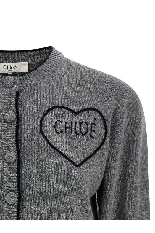 Embroidery cardigan Gray