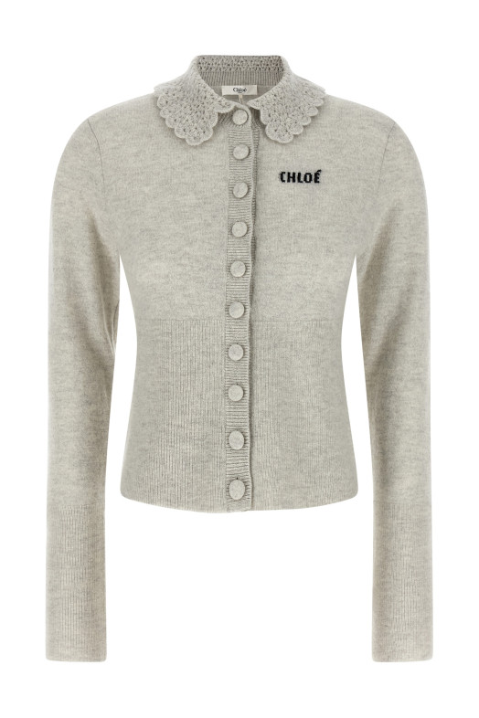 Collar cardigan Gray