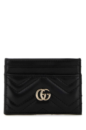 Black leather card holder Black GUCCI (443127AAFAX)