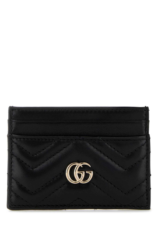 Black leather card holder Black GUCCI (443127AAFAX)