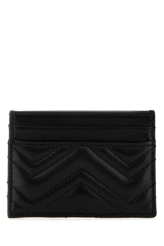 Black leather card holder Black GUCCI (443127AAFAX)