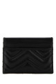 Black leather card holder Black GUCCI (443127AAFAX)
