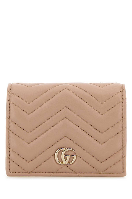 Розовый кожаный кошелек GUCCI (466492AAFAX)