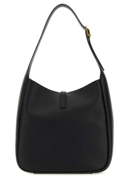 Черная кожаная небольшая сумка Le 5 Ã  7 Soft через плечо Черная SAINT LAURENT (713938AAAUQ)