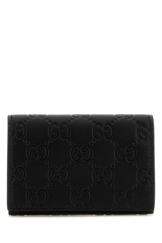 Black leather coin purse Black GUCCI (850176AAFDV)