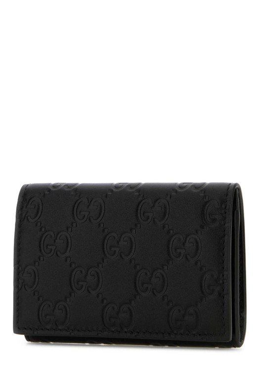 Black leather coin purse Black GUCCI (850176AAFDV)