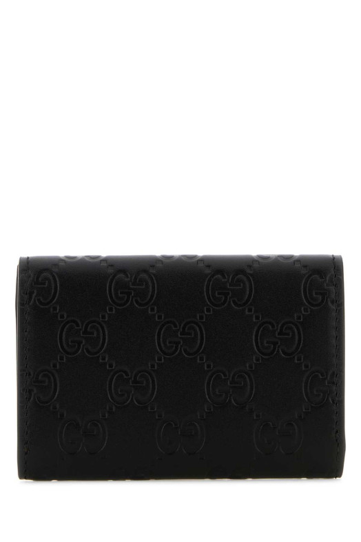 Black leather coin purse Black GUCCI (850176AAFDV)