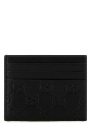 Black leather card holder Black GUCCI (850187AAFDV)