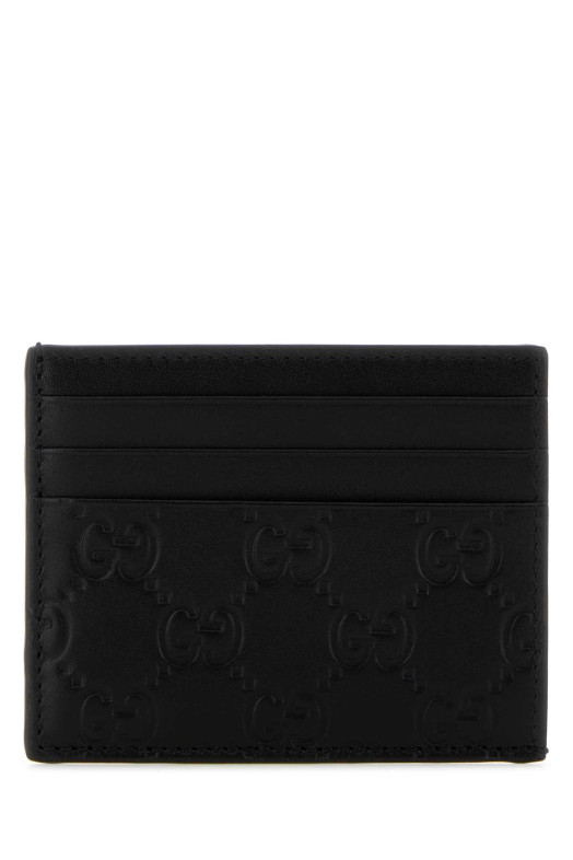 Black leather card holder Black GUCCI (850187AAFDV)