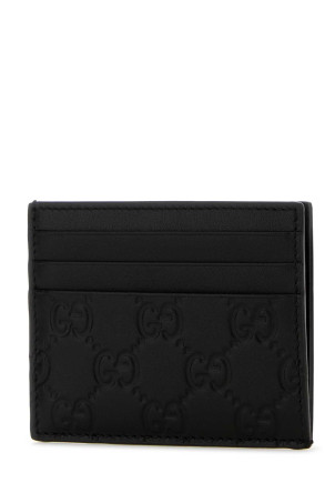 Black leather card holder Black GUCCI (850187AAFDV)