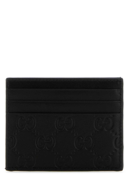 Black leather card holder Black GUCCI (850187AAFDV)