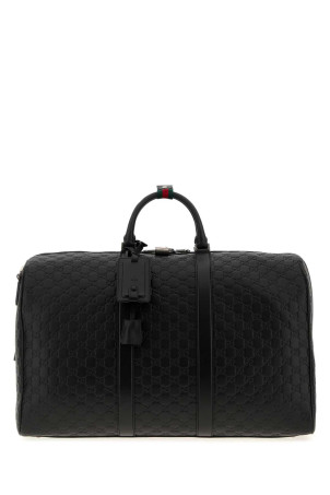 Black leather GG Emblem duffle bag GUCCI (850216AAFOM)