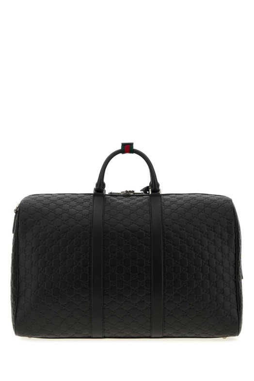 Черная кожаная сумка GG Emblem GUCCI (850216AAFOM)