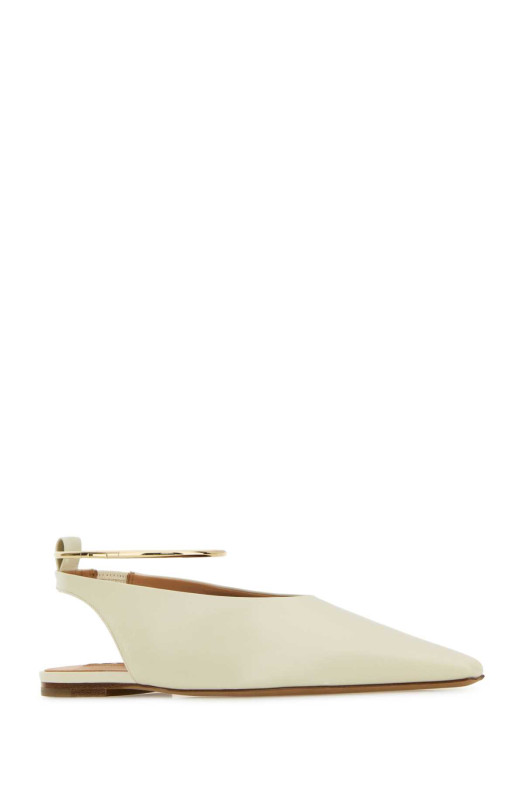 Балетки из кожи цвета слоновой кости JIL SANDER (J15WX0018P7588)