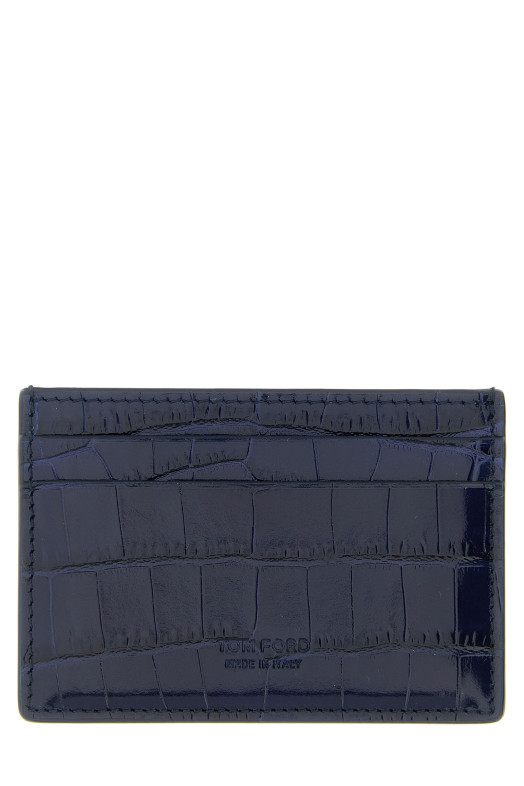 Crocodile card holder Blue