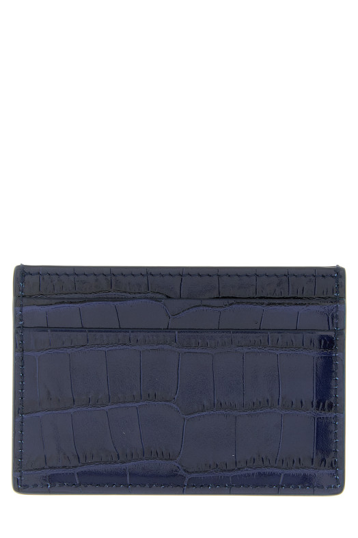 Crocodile card holder Blue