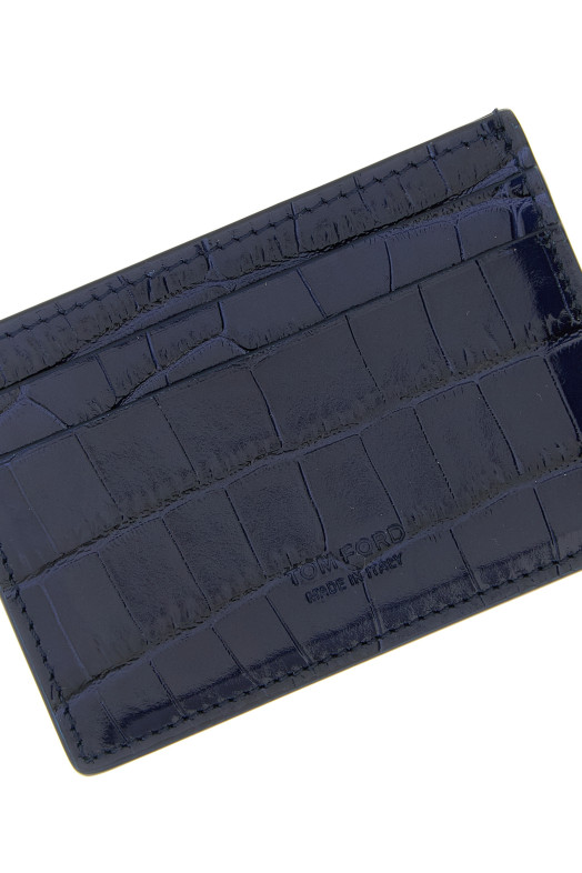 Crocodile card holder Blue