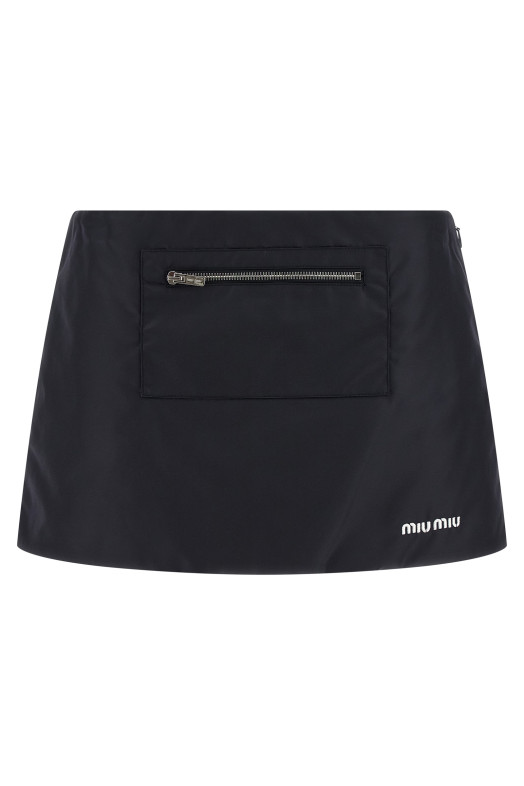 Юбка из нейлона и флиса Синяя MIU MIU MG2583SOOO181AF0008